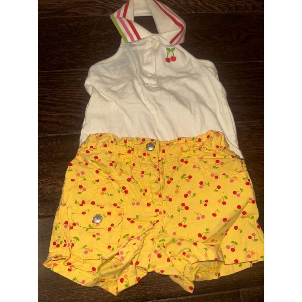 Gymboree vintage  Cherry Shorts & White Halter Top
